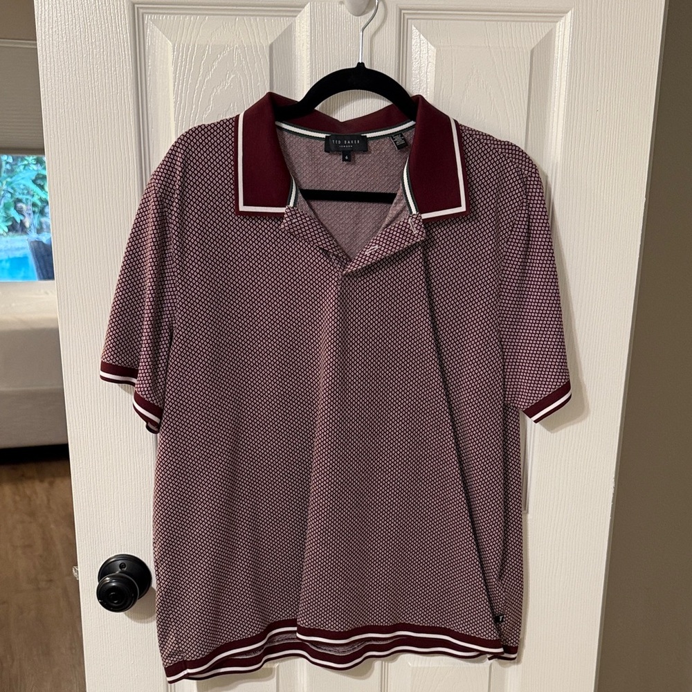 Ted Baker Men's Burgundy Polo Shirt